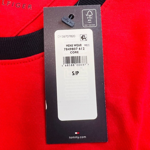 Tommy Hilfiger Mens T-Shirt Red Crewneck Logo Graphic Short Sleeve - Picture 11 of 12